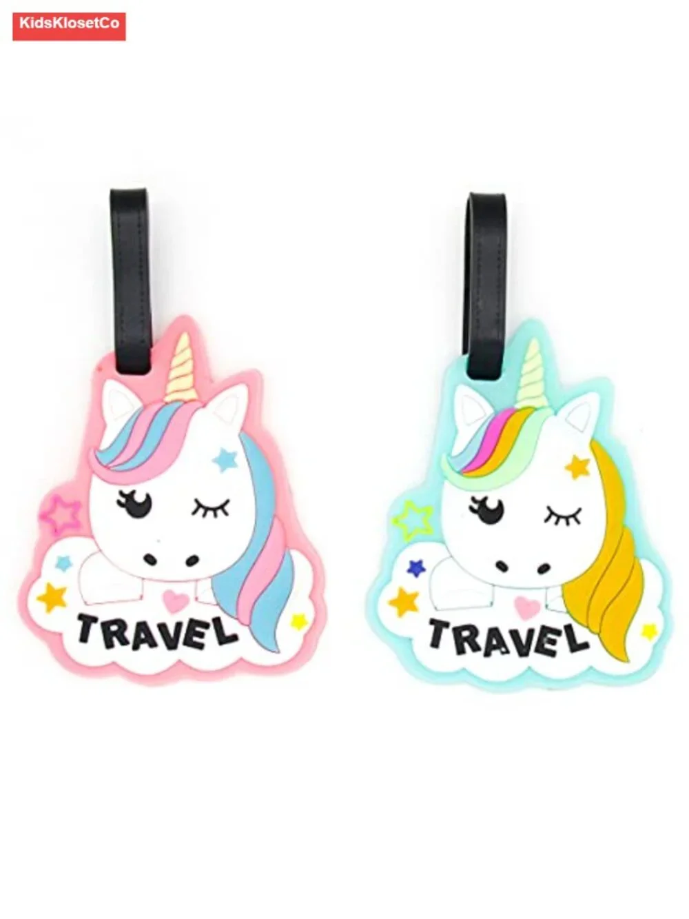 2 Pack Cute Silicone Luggage Tags with Name ID Card for Suitcases Travel